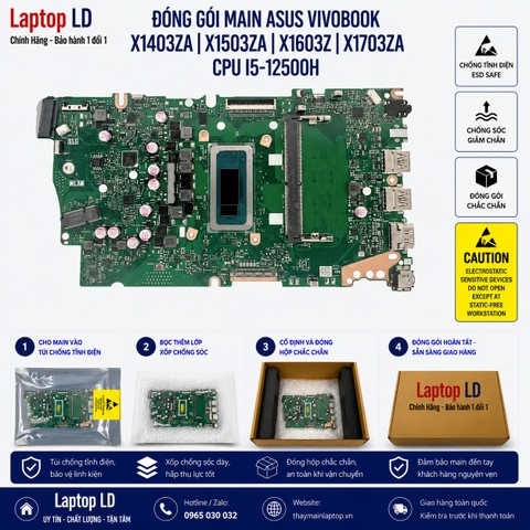 Gói hàng main Asus Vivobook X1403ZA X1503ZA X1603Z X1703ZA trước khi gửi khách
