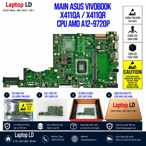 Gói hàng main Asus VivoBook X411QA X411QR trước khi gửi khách