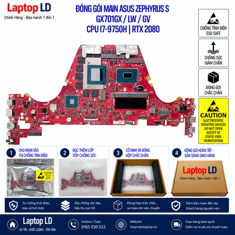 Gói hàng main Asus Zephyrus S GX701GX LW GV trước khi gửi khách
