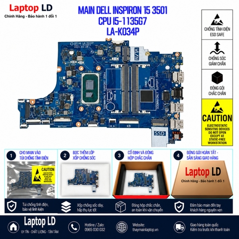 Gói hàng main Dell Inspiron 15 3501 mã LA-K034P trước khi gửi khách