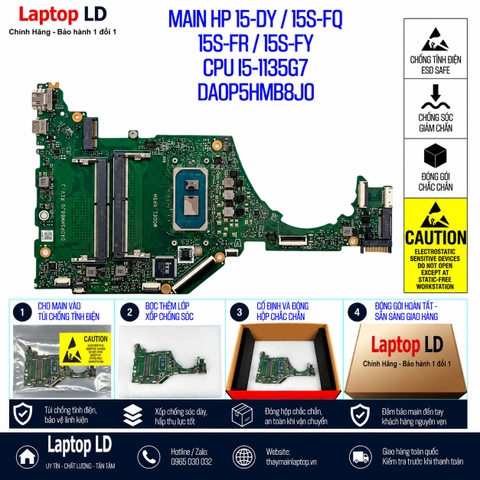 Gói hàng main HP 15-DY 15S-FQ 15S-FR 15S-FY mã DA0P5HMB8J0 trước khi gửi khách
