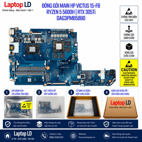 Gói hàng main HP Victus 15-FB mã DAG3PMB58B0 trước khi gửi khách