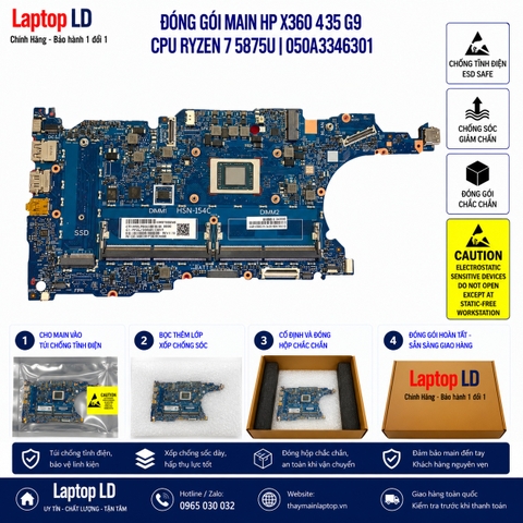 Gói hàng main HP x360 435 G9 mã 050A3346301 trước khi gửi khách