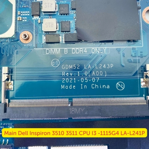 Khe RAM DDR4 trên mainboard Dell Inspiron 3510 3511 LA-L241P chính hãng