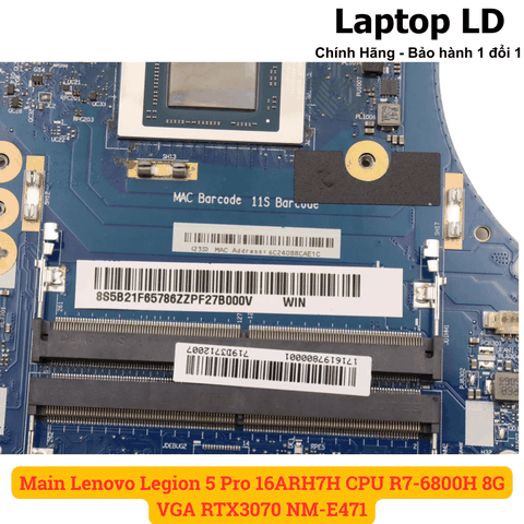 Khe RAM 8GB DDR5 trên main Lenovo Legion 5 Pro 16ARH7H CPU R7-6800H
