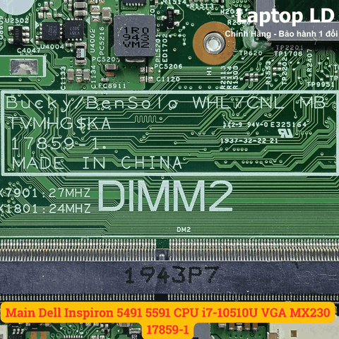 Khe RAM DDR4 trên main Dell Inspiron 5491 5591 CPU i7-10510U