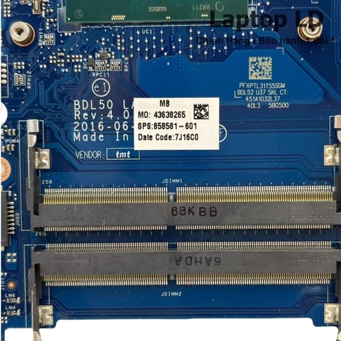 Khe RAM trên main HP 15-AY / 250 G5 CPU i5-6200U LA-D704P