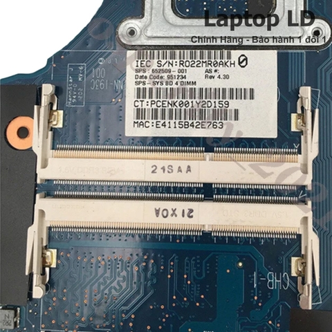 Khe RAM trên main HP EliteBook 8760W 6050A2438101
