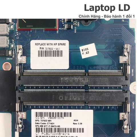 Khe RAM trên main HP EliteBook 9470M 6050A2569401