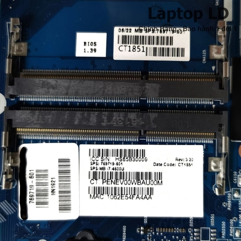 Khe RAM trên main HP EliteBook 9480M 6050A2648201
