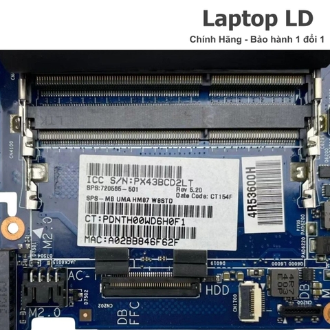 Khe RAM trên main HP Envy 15T-J / 17T-J 6050A2547701-MB-A02