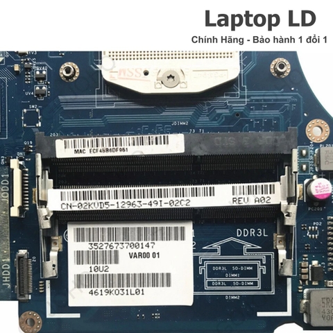 Khe RAM trên mainboard Dell Alienware 14 hỗ trợ nâng cấp bộ nhớ