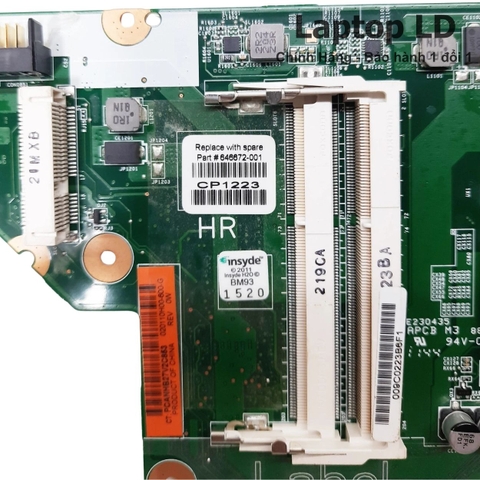 Khe RAM trên mainboard HP 646672-001 hỗ trợ nâng cấp bộ nhớ linh hoạt