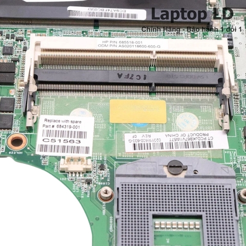 Khe RAM trên mainboard HP 652638-001 hỗ trợ nâng cấp bộ nhớ