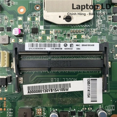 Khe RAM trên mainboard Toshiba Satellite L750 L755 hỗ trợ nâng cấp bộ nhớ