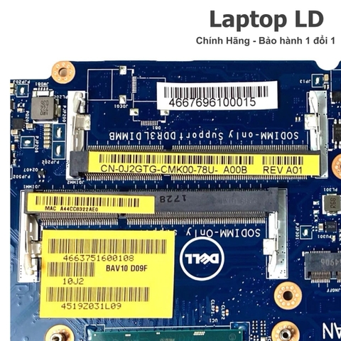 Khe RAM trên motherboard Dell Inspiron 15 5457 5557 cho phép nâng cấp bộ nhớ