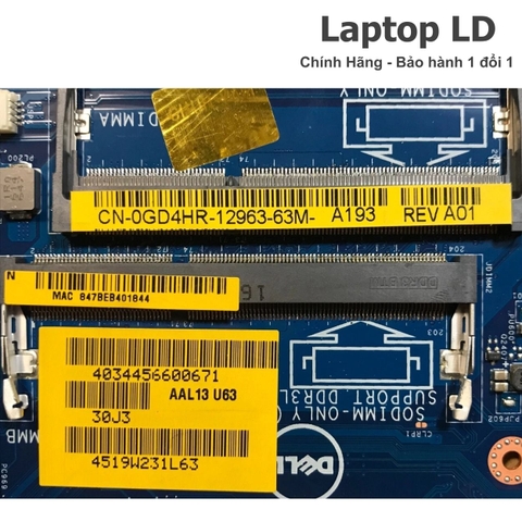 Khe RAM trên motherboard Dell Inspiron 5455 5555 5755 hỗ trợ nâng cấp bộ nhớ