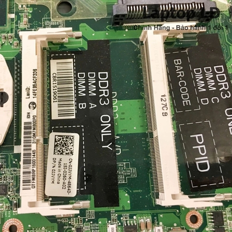 Khe RAM trên motherboard Dell XPS 17 L702X hỗ trợ nâng cấp bộ nhớ