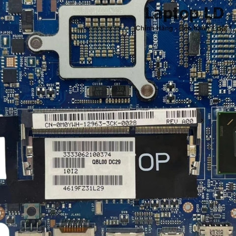 Khe RAM trên motherboard Dell XPS L521X hỗ trợ nâng cấp bộ nhớ