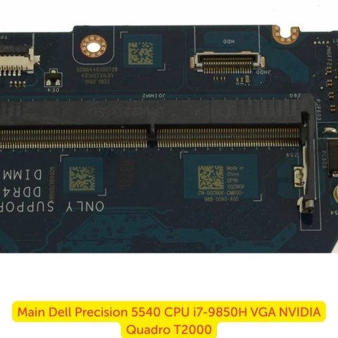 Khe RAM Trên Mainboard Dell Precision 5540 i7-9850H Quadro T2000