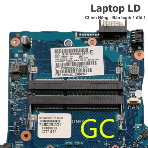 Khe RAM trên main HP 248 G1 CPU i5-4200U 6050A2677101 — Laptop LD