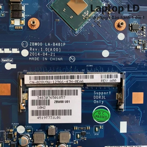 Khe/điểm hàn RAM trên main Dell Inspiron 15 3531 CPU N3530 LA-B481P — Laptop LD