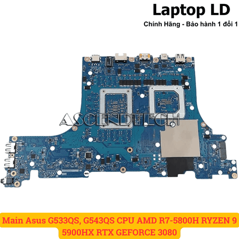 Mặt sau mainboard Asus ROG Strix G543QS CPU Ryzen 9 5900HX VGA RTX 3080