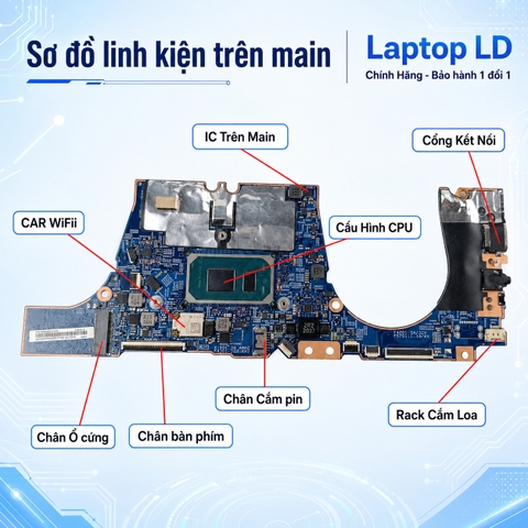 Mặt trước main Lenovo ThinkBook 13s G2 i5-1135G7 mã 19869-1