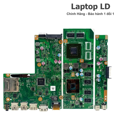 Mặt trước bo mạch chủ Asus Vivobook X540MA hiển thị chipset và linh kiện