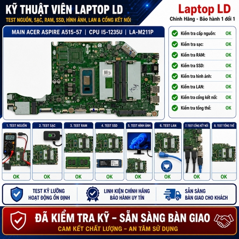 Test hoạt động main Acer Aspire A515-57 i5-1235U