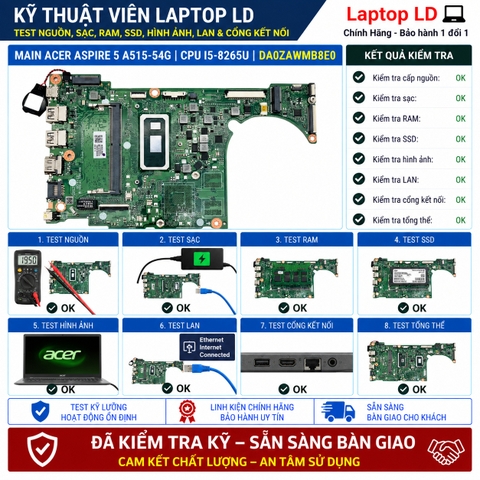 Test kiểm tra main Acer Aspire 5 A515-54G i5-8265U
