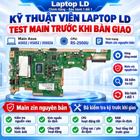 Test kiểm tra main Asus A505Z K505Z X505ZA Ryzen 5 2500U