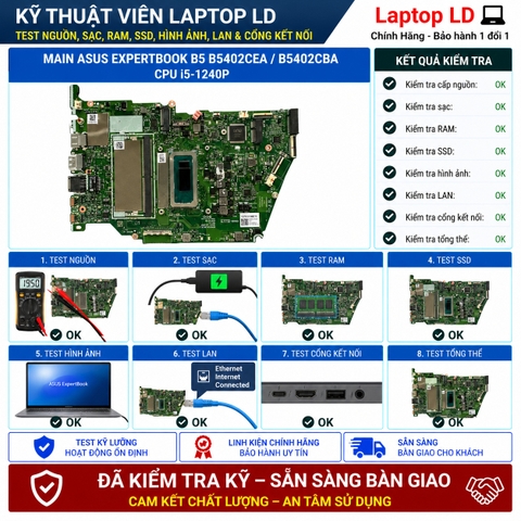 Test kiểm tra main Asus ExpertBook B5 B5402CEA B5402CBA i5-1240P