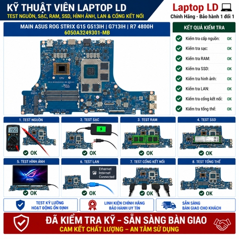 Test kiểm tra main Asus Gaming ROG Strix G15 G513IH G713IH Ryzen 7 4800H