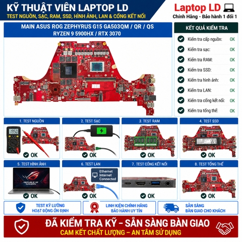 Test kiểm tra main Asus ROG Zephyrus G15 GA503QM QR QS Ryzen 9 5900HX