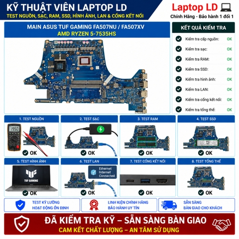 Test kiểm tra main Asus TUF Gaming FA507NU FA507XV Ryzen 5 7535HS