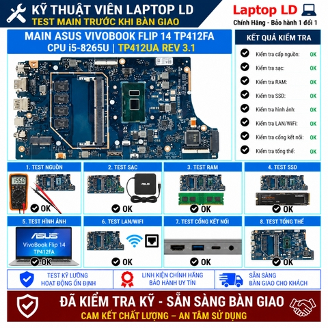 Test kiểm tra main Asus Vivobook Flip 14 TP412FAC i5-8265U