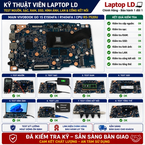 Test kiểm tra main Asus Vivobook Go 15 E1504FA R1404FA Ryzen 5 7520U
