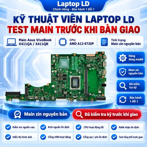 Test kiểm tra main Asus VivoBook X411QA X411QR AMD A12-9720P