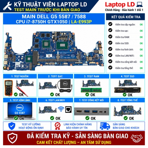 Test kiểm tra main Dell G5 5587 7588 i7-8750H