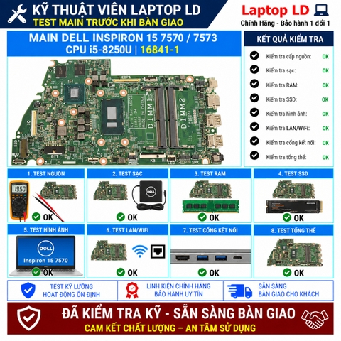 Main Dell Inspiron 15 7570 / 7573 | CPU i5-8250U | 16841-1