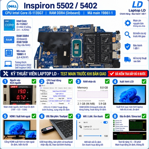 Test kiểm tra main Dell Inspiron 5502 5402 i5-1135G7