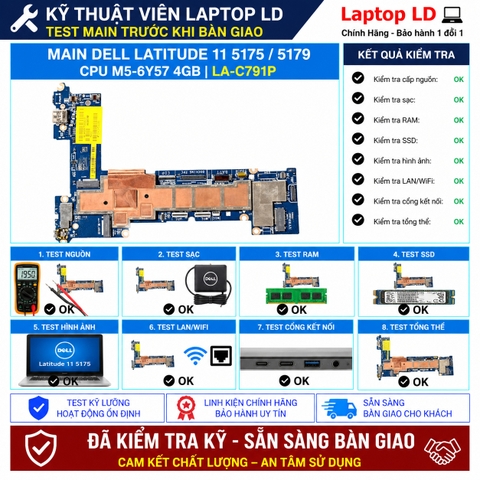 Test kiểm tra main Dell Latitude 11 5175 5179 m5-6Y57