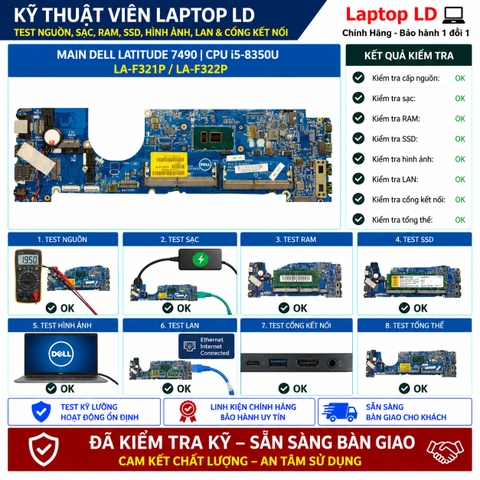 Test kiểm tra main Dell Latitude 7490 i5-8350U