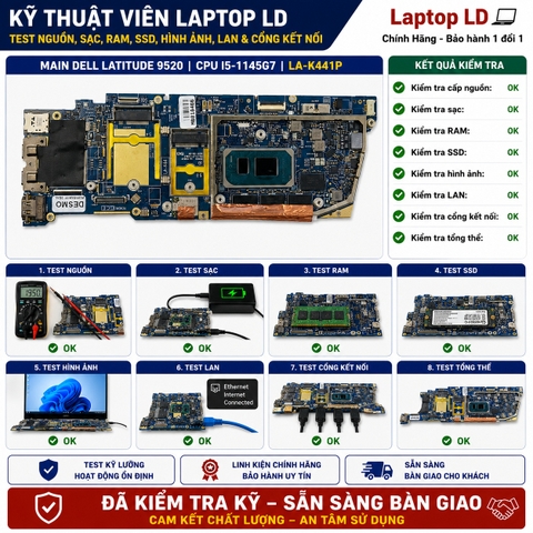 Test kiểm tra main Dell Latitude 9520 i5-1145G7