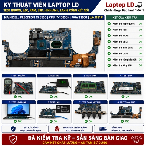 Test kiểm tra main Dell Precision 15 5550 i7-10850H