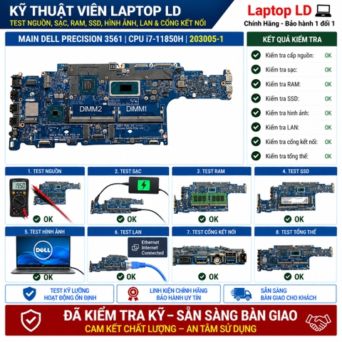 Test kiểm tra main Dell Precision 3561 i7-11850H
