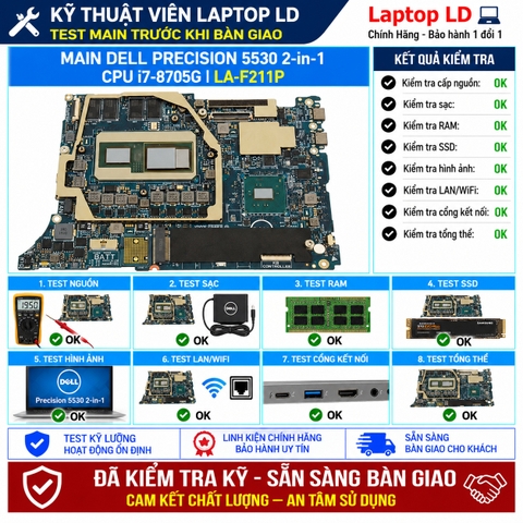 Test kiểm tra main Dell Precision 5530 2-in-1 i7-8705G