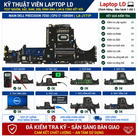 Test kiểm tra main Dell Precision 7550 i7-10850H