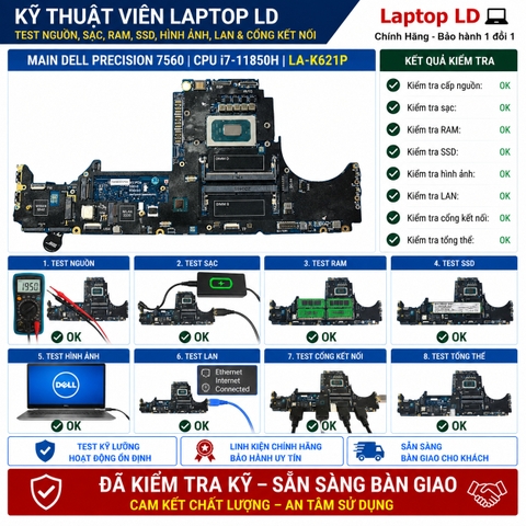 Test kiểm tra main Dell Precision 7560 i7-11850H